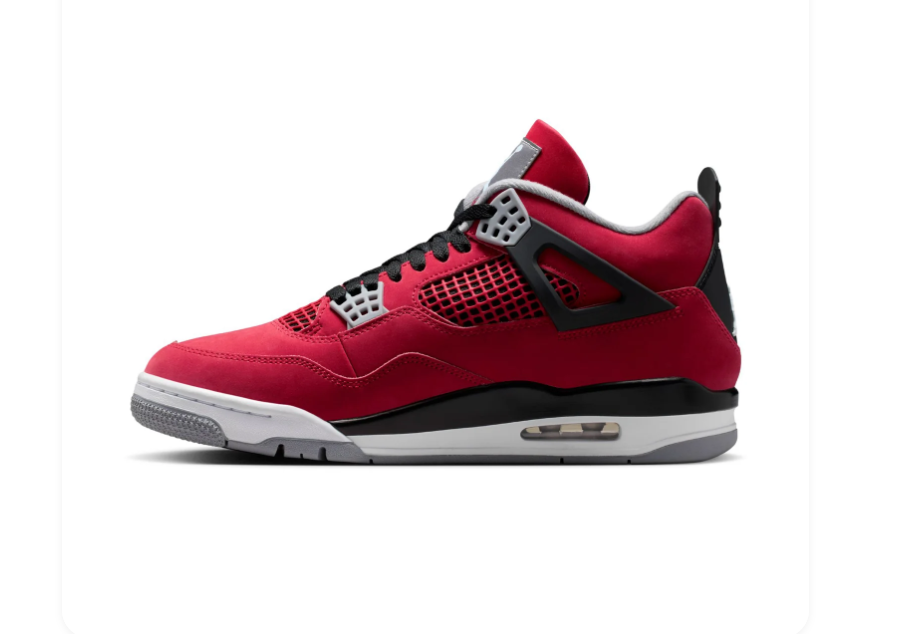 Air Jordan 4 Red, Black and Grey Sneakers