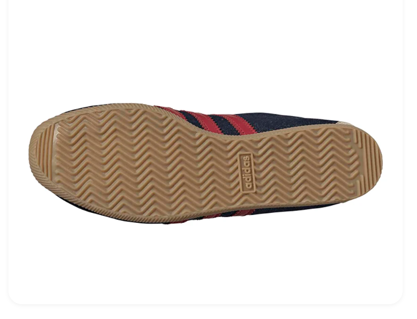 adidas Japan Navy and Red Low-Profile Sneakers with Gum-Colored Sole
