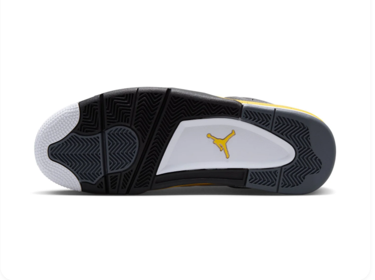 Air Jordan 4 White, Black and Yellow Sneakers