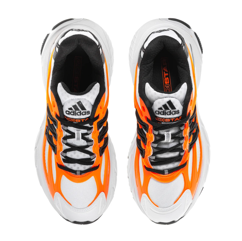 adidas Adistar White and Orange Sneakers with Black Stripes