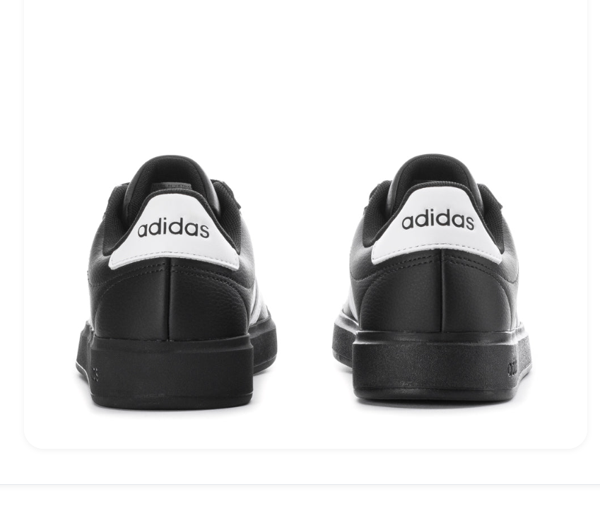adidas Black and White Low-Top Sneakers with Black Sole