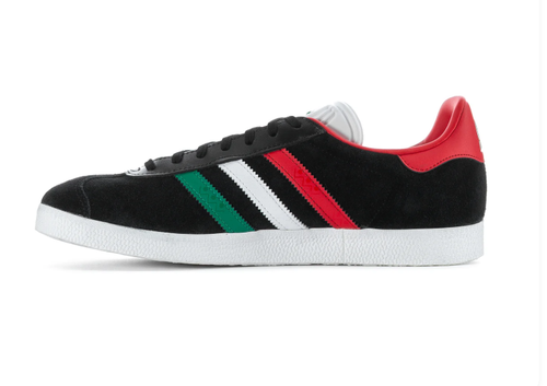 adidas Gazelle Mexico Black Sneakers with Green, White and Red Stripes