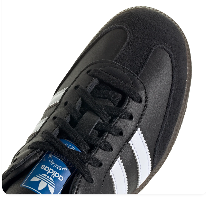 adidas Samba Black and White Sneakers with Gum Sole
