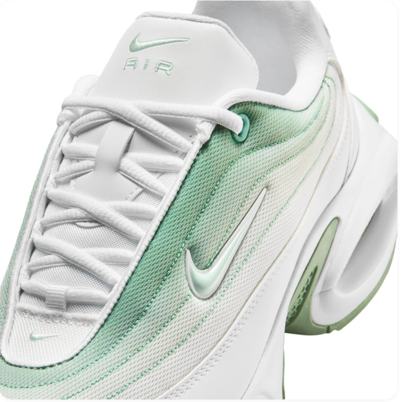 Nike Air White and Mint Green Low-Top Sneakers