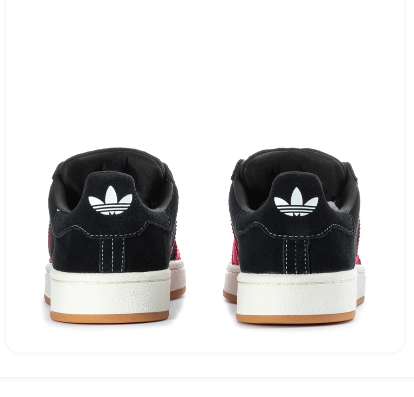 adidas Campus Black and Pink Sneakers with Gum Sole
