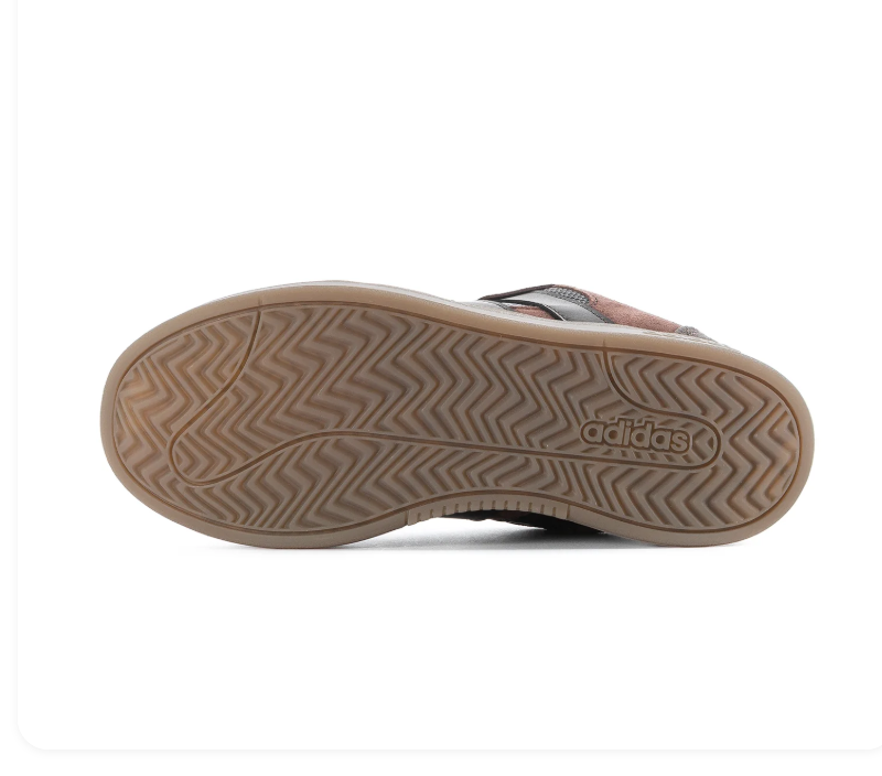 adidas Brown and Gray Low-Top Sneakers with Gum-Colored Sole
