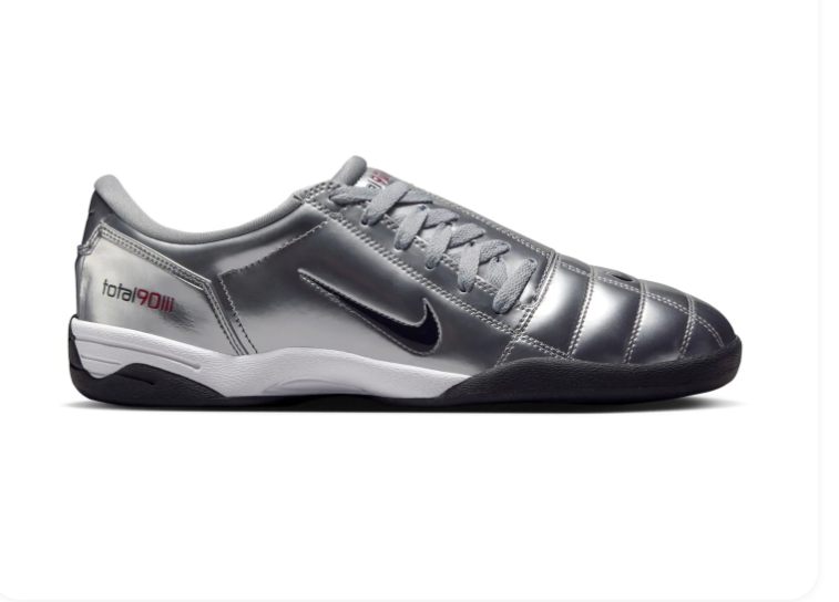 Nike Total 90 III Metallic Silver and Red Low-Top Sneakers