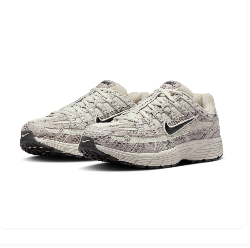 Nike P-6000 Cream and Snakeskin-Print Sneakers