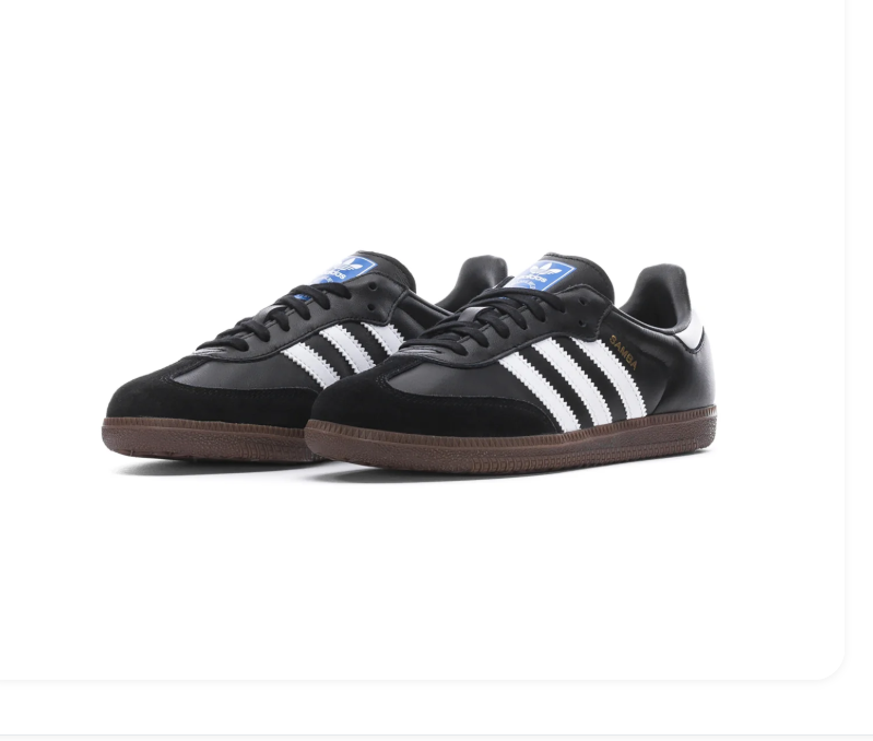 adidas Samba Black and White Sneakers with Gum Sole