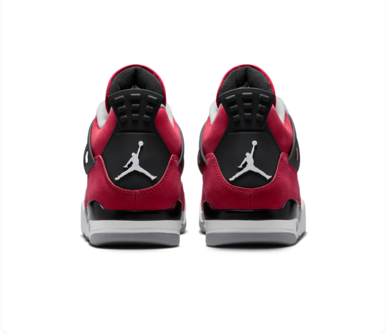 Air Jordan 4 Red, Black and Grey Sneakers