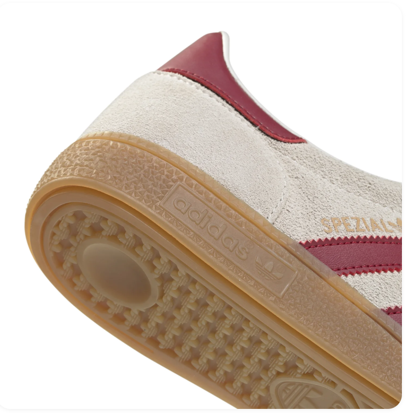 adidas Handball Spezial Cream and Burgundy Sneakers with Gum Sole