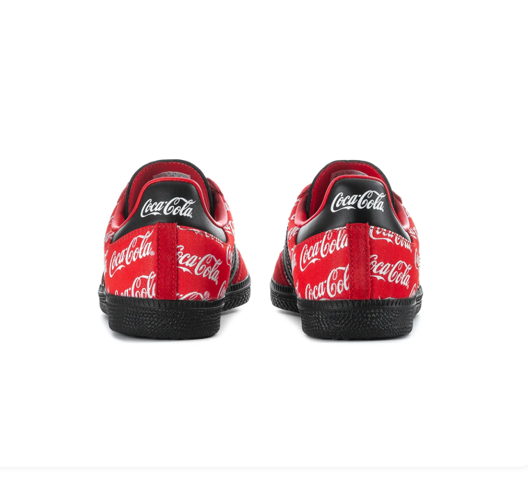adidas Red Coca-Cola Print Sneakers with Black Stripes