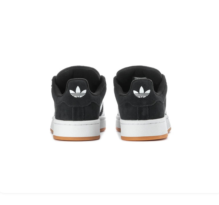 adidas Campus Black and White Sneakers with Gum Sole