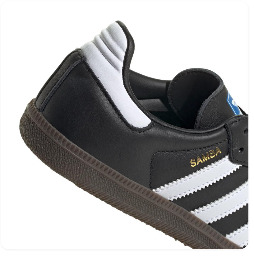adidas Samba Black and White Sneakers with Gum Sole